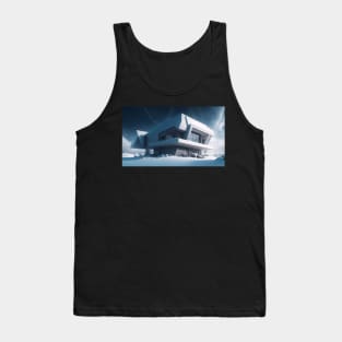 White futuristic house in snowy place Tank Top